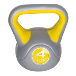 Live Up: Plastic Kettel Bell-4kg, Grey/Yellow