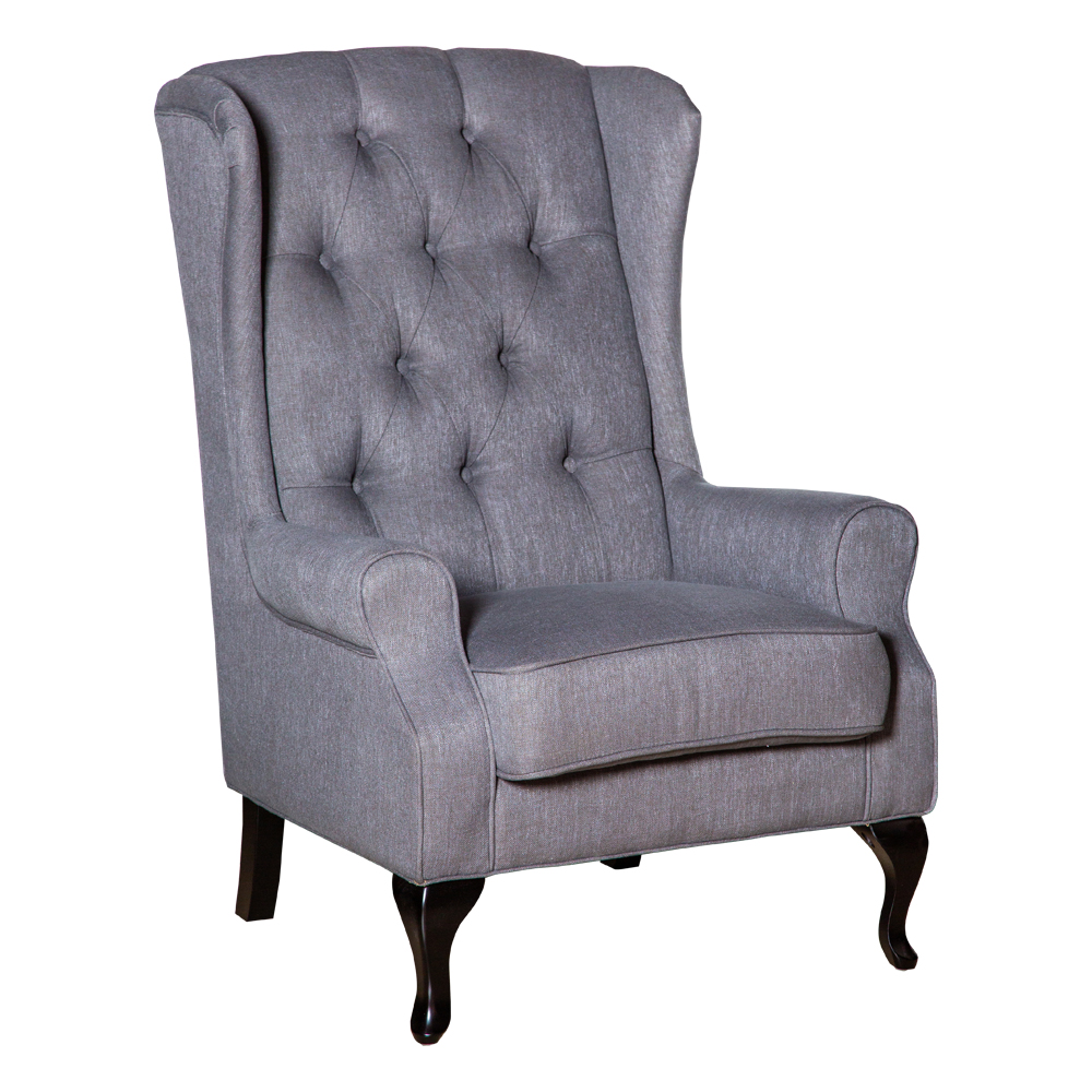 Fabric Arm Chair: 1-Seater; (82x91x117)cm, Grey 1