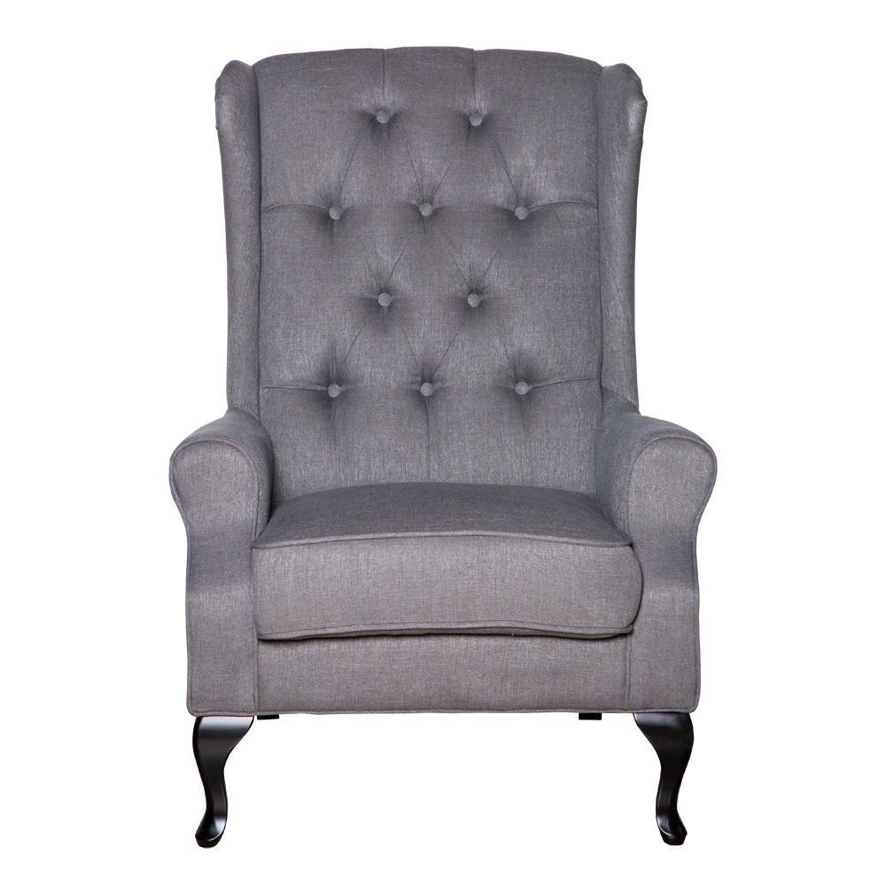 Fabric Arm Chair: 1-Seater; (82x91x117)cm, Grey