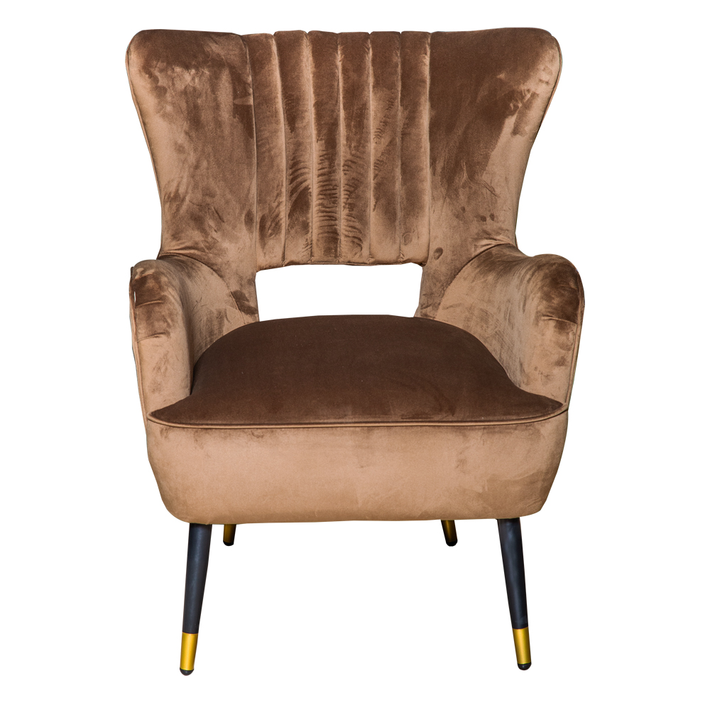 Fabric Arm Chair: 1-Seater; (73x70x93)cm, Chocolate