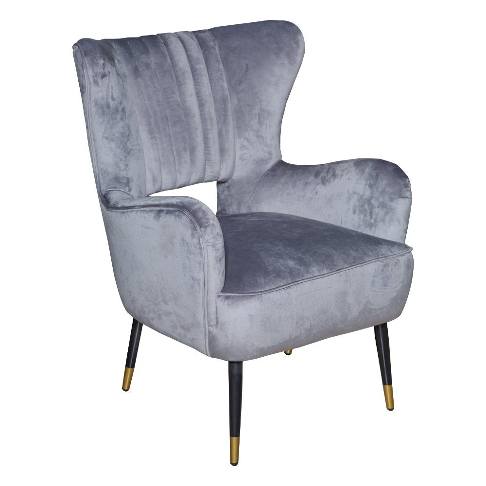 Fabric Arm Chair: 1-Seater; (73x70x93)cm, Silver 1