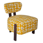 Fabric Accent chair; (68x70x78)cm, Gold mustard