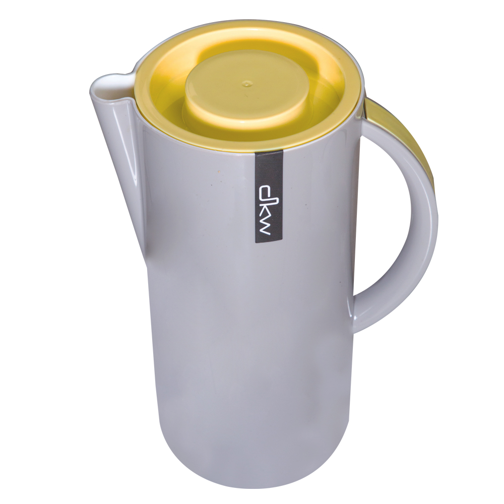 Fusion Sense Double Wall Jug With Lid 1.6Lts, P.Yellow/S.Grey