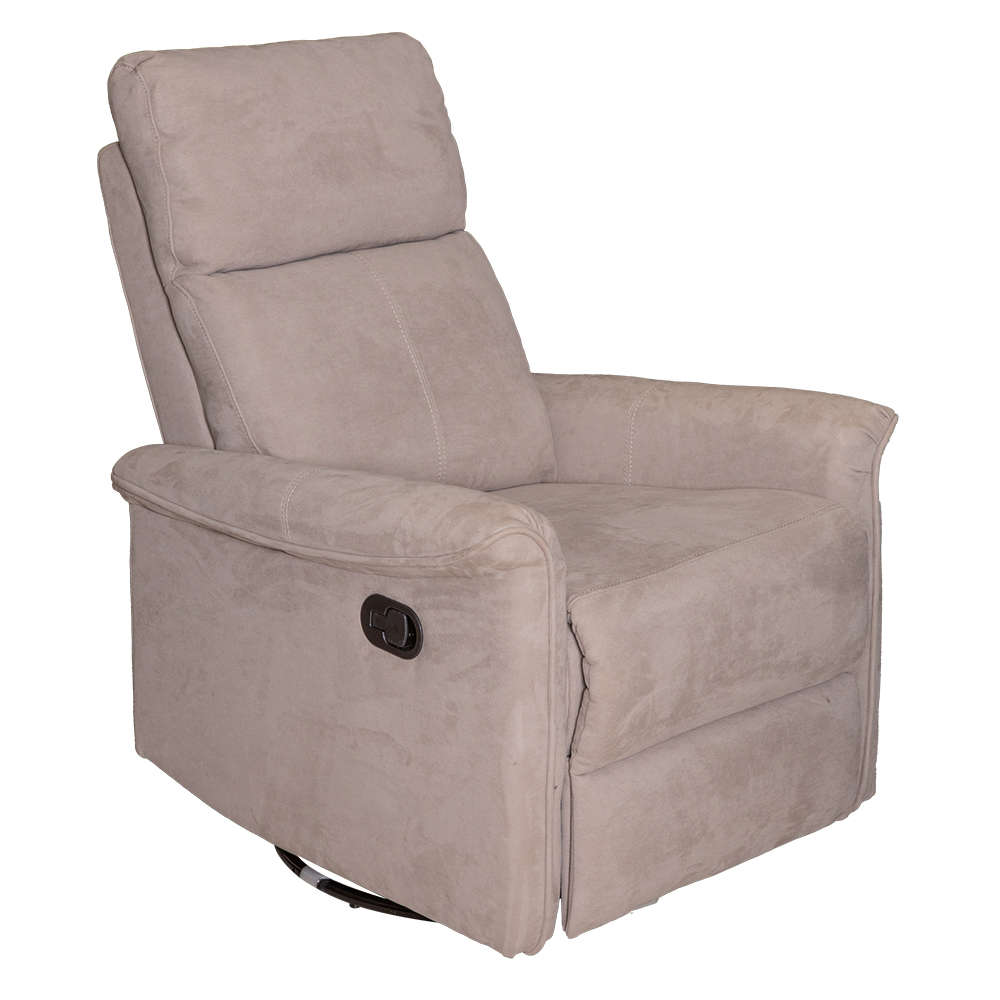 Moritz Fabric Glider Recliner Sofa; 1-Seater, Light Grey 1