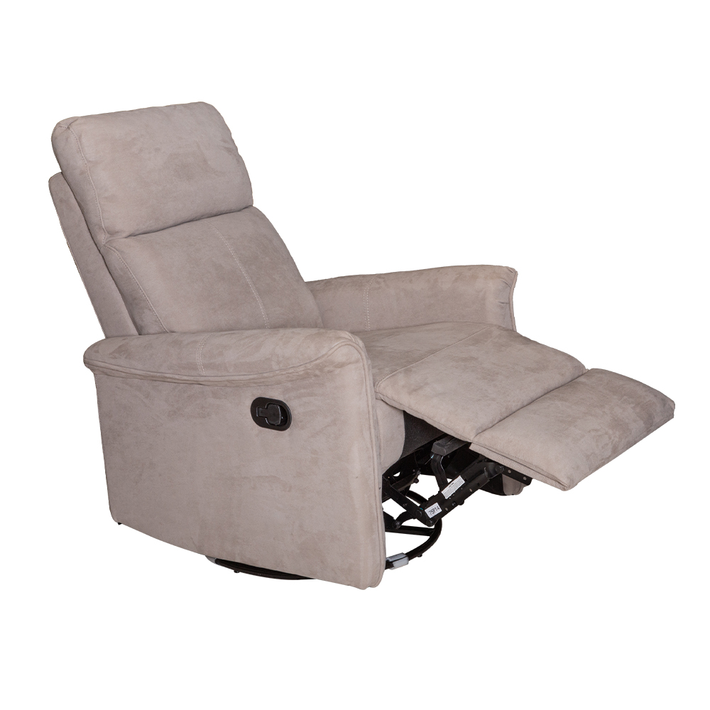 Moritz Fabric Glider Recliner Sofa; 1-Seater, Light Grey