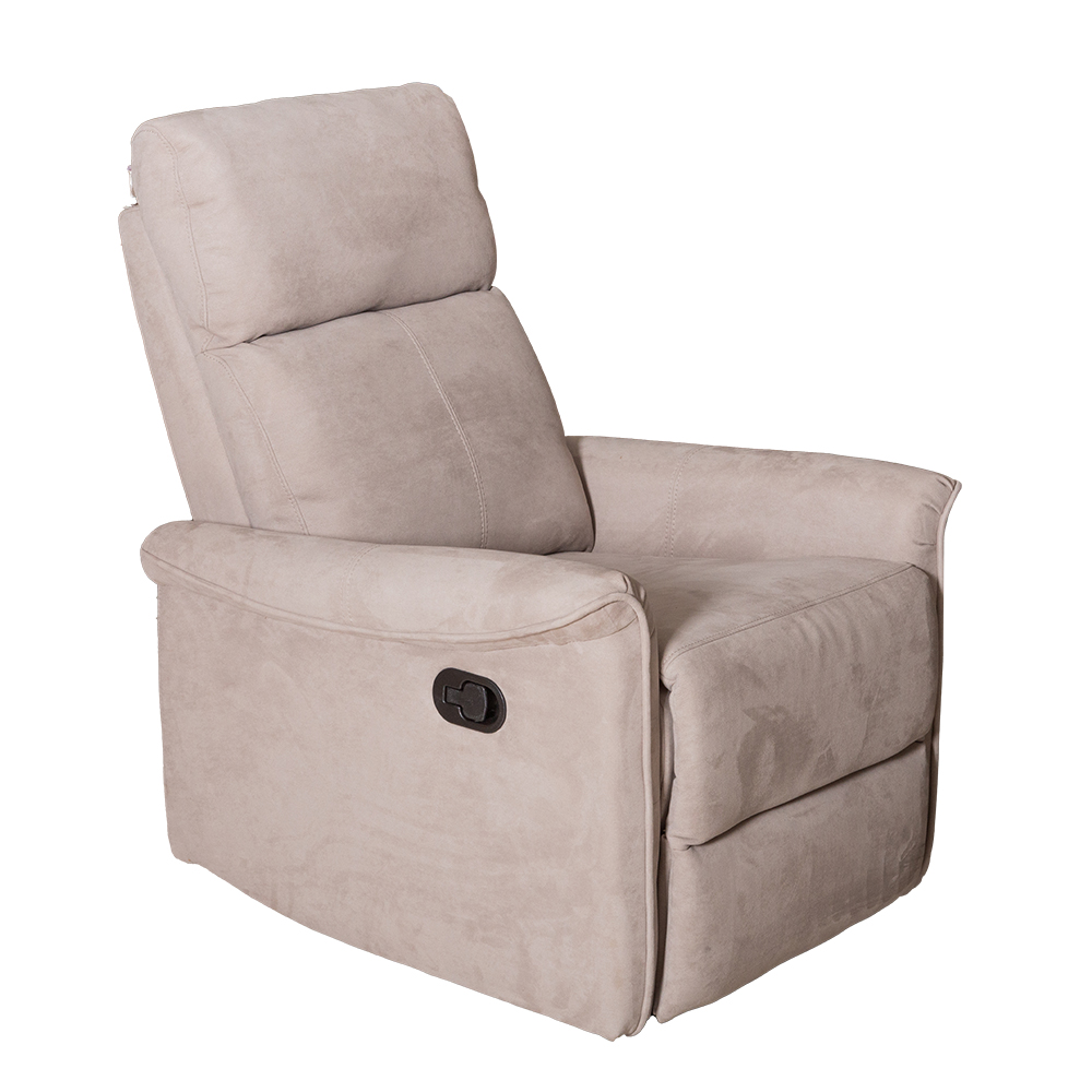 Moritz Fabric Recliner Sofa; 1-Seater, Light Grey 1