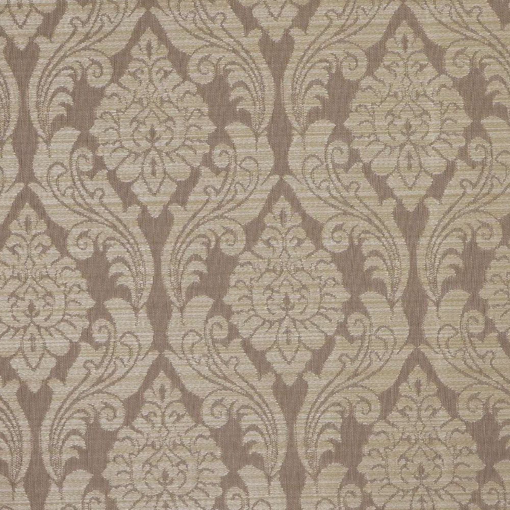 Dustin: Vista Damask Pattern Upholstery Furnishing Fabric; 280cm, Brown/Beige 1