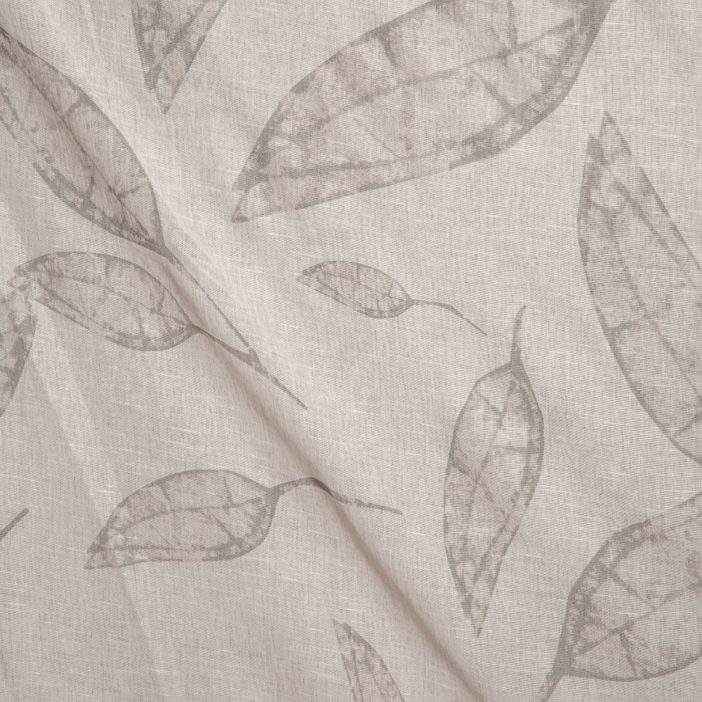 Esencia: Ferri: Leaves Patterned Furnishing Fabric; 280cm Light Brown 1