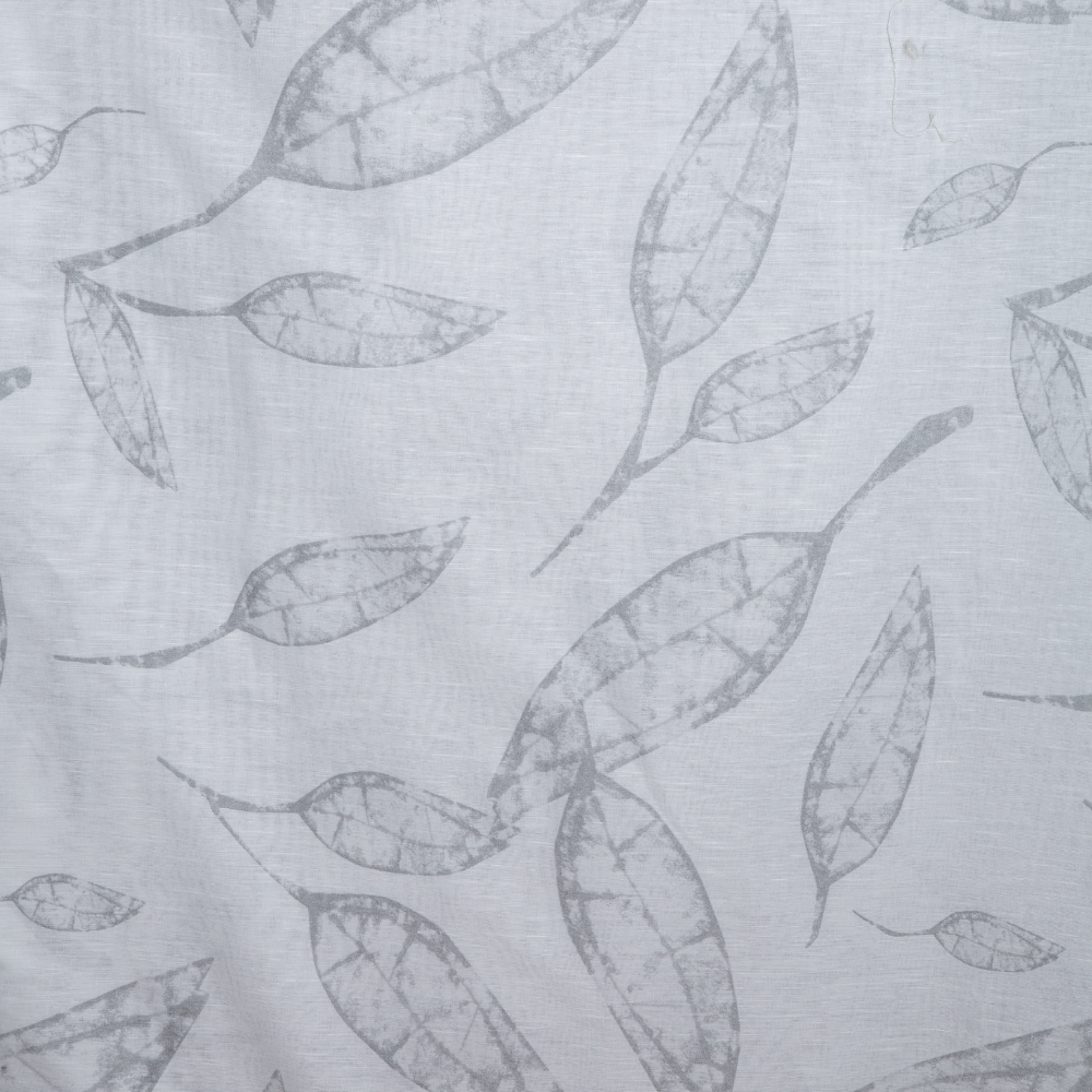 Esencia: Ferri: Leaves Patterned Furnishing Fabric; 280cm, Grey 1