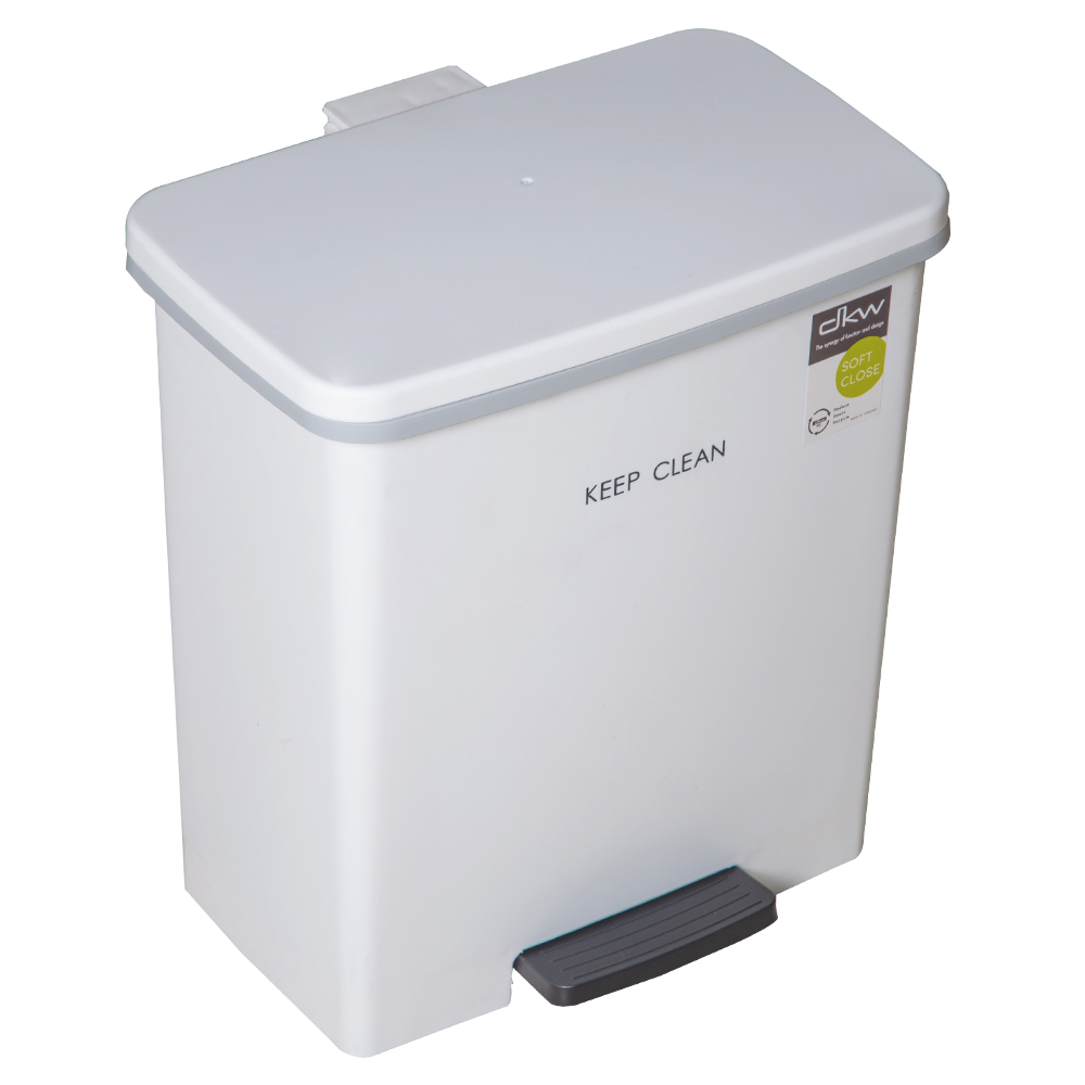 Printed Step Bin-Soft Closing; 10Lts, White/Grey