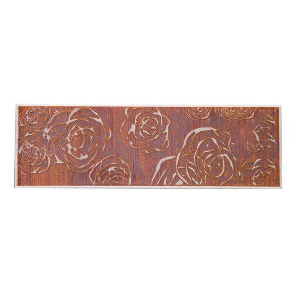 Golden Wood Rose: Ceramic Border Tile; (08.0x25.0)cm, Brown