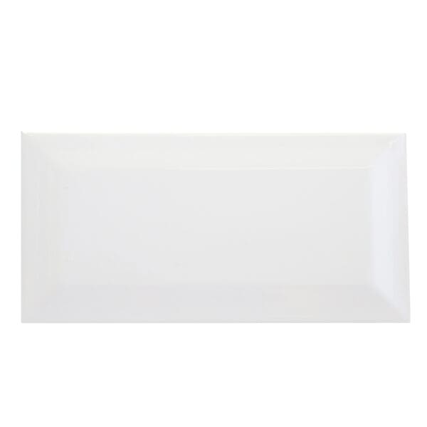 Super White Glossy Bevelled: Ceramic Tile 10.0x20.0