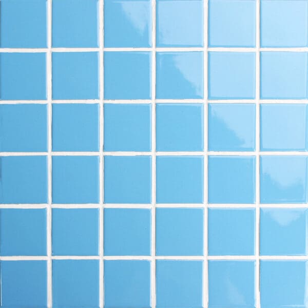 3521: Porcelain Mosaic Tile: (30.6x30.6)cm, Glossy Blue