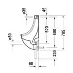 Ben: Urinal Bowl: Concealed Inlet, White