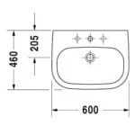 D-Code: Washbasin, 1Tap Hotel, 60cm, White