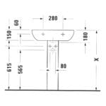 D-Code: Washbasin, 1Tap Hotel, 60cm, White