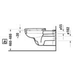 Duravit: D-Code: WC Pan:Wall Hung:White extended 700 #22280900002