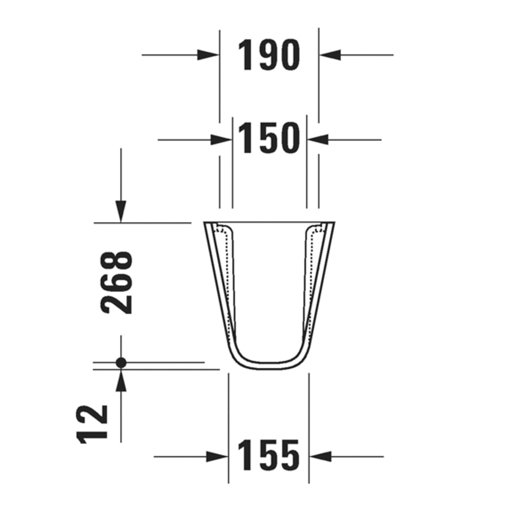 D-Code: Semi-Pedestal for 60cm basin: White
