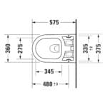Me by Starck Sensowash: Rimless WC Pan Wall Hung: 57.5cm, White