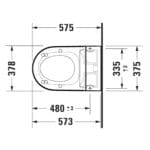 Me by Starck Sensowash: Rimless WC Pan Wall Hung: 57.5cm, White