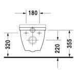 Starck 3: WC Pan Wall Hung Disabled: White