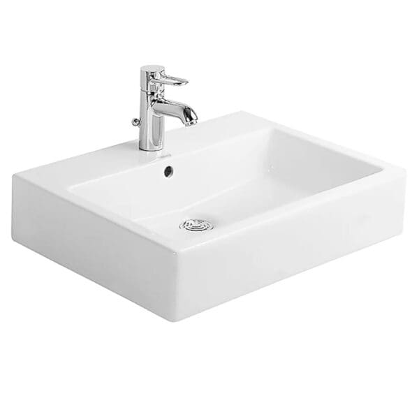 Vero: Washbasin, 1Tap Hole & Overflow; 60cm: White