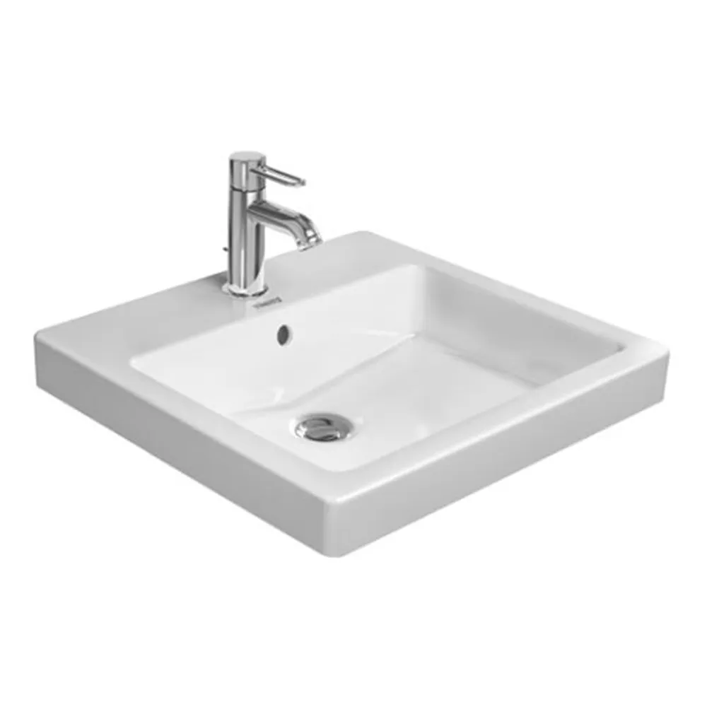 Vero :Vanity Basin With OverFlow, 1 Tap hole; 50cm, White 1TH