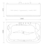 Massage BathTub: (180.0x109.0x67.0)cm, White