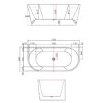 FSHN: Freestanding BathTub: (170x80x58)cm, White