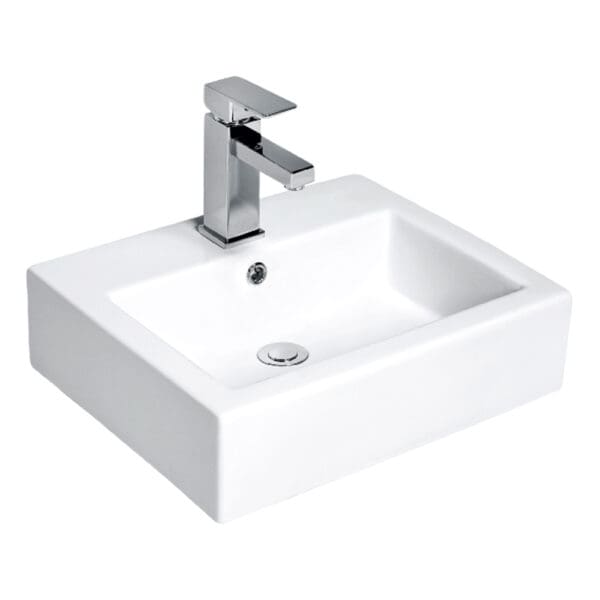 Nova: Counter Top Basin : (50)cm, 1Tap Hole, White