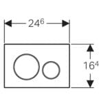 Actuator Plate; Sigma 20 For Dual Flush: Bright Chrome Plated
