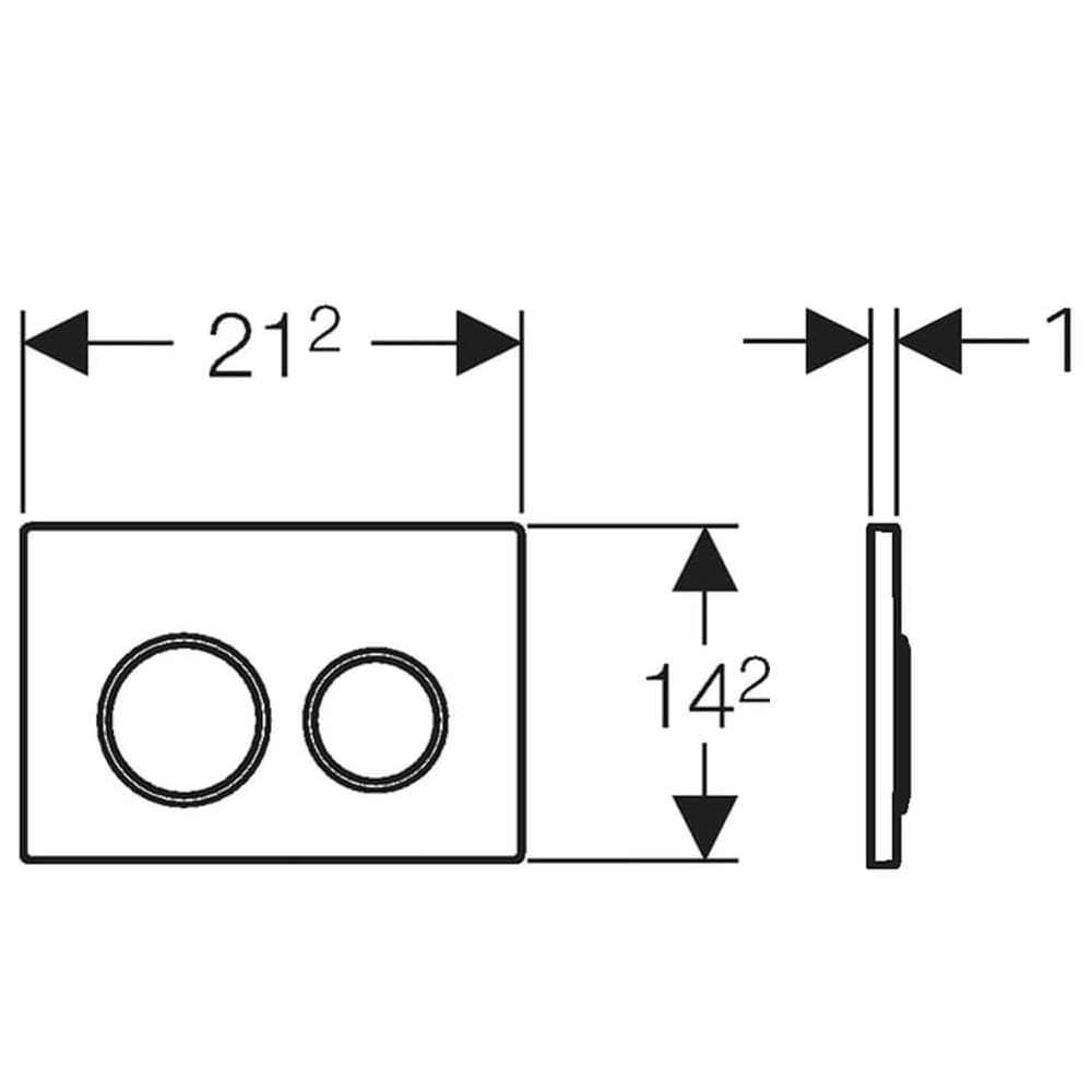 Geberit: Actuator Plate,Omega20:Bright/Matt CP #115.085.KH.1