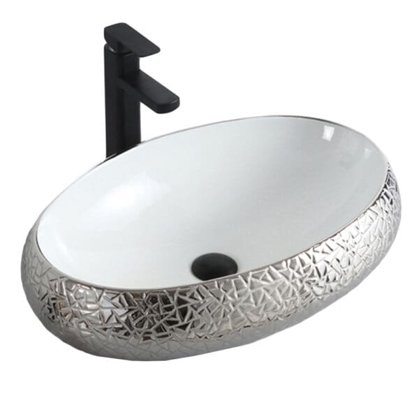 Art-Deco: Washbasin With Waste; (60x40.5x15.5)cm