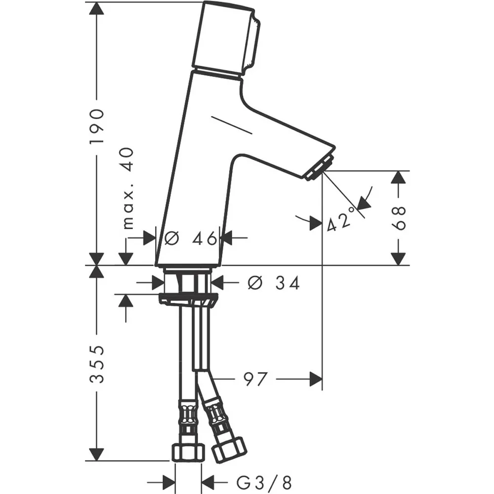 Talis: Select Basin Mixer: 80, Single Lever, Chrome Plated