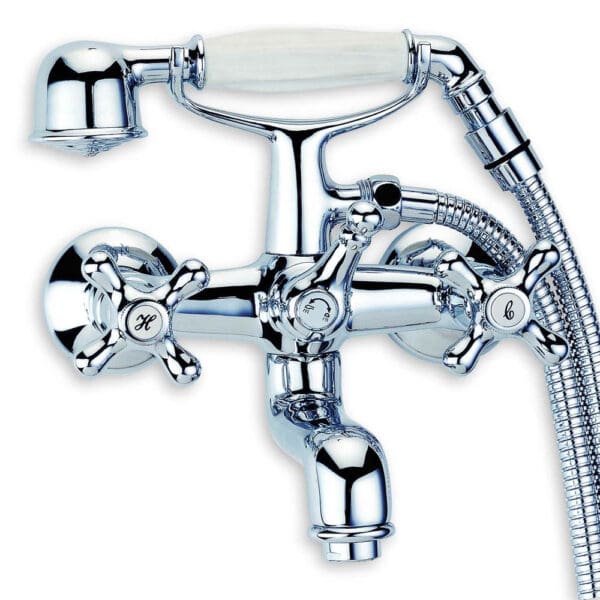 Tapis: Jeals Victorian Bath Mixer + Tel Shower, Chrome Plated