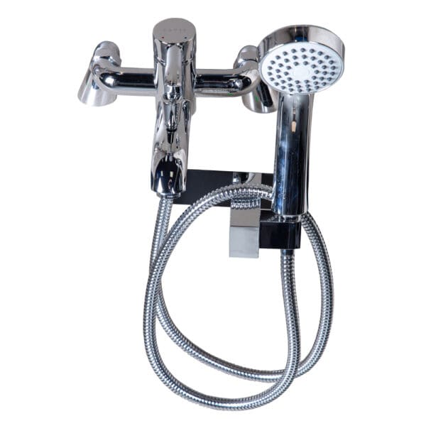 Machhiato: Bath Mixer + Tel Shower, Chrome Plated