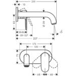 Vernis Blend: 3-Way Finish Set For Concealed Basin Mixer With Spout; 2-Holes; Matt Black