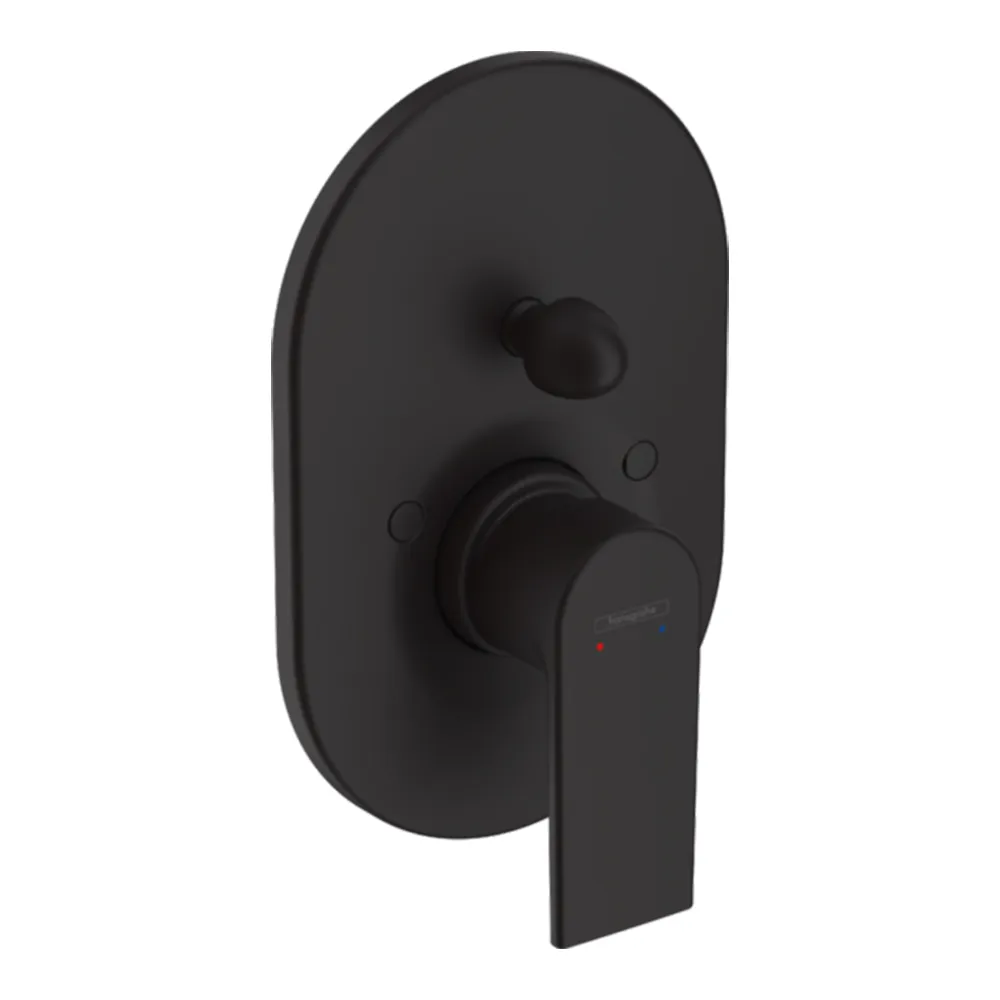 Vernis Shape: 4-Way Finish Set For Concealed Bath Mixer, Matt Black 1 Vernis Shape: 4-Way Finish Set For Concealed Bath Mixer, Matt Black