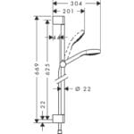Croma Select S:Shower Kit & Rail: White/Chrome Plated