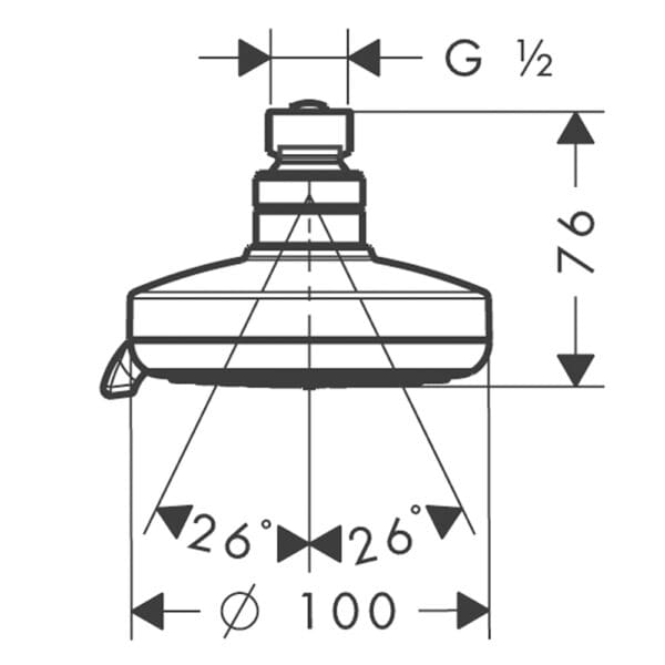 Croma 100 Multi : Shower Head: Chrome Plated