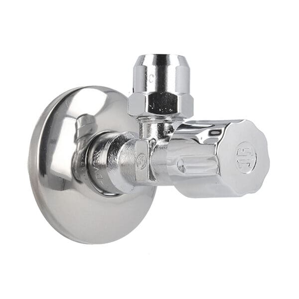 Schlosser: Angle Valve with Extension; (1/2 x 3/8)inch, Chrome Plated