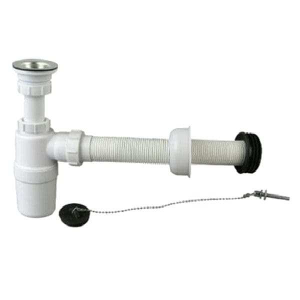 Bottle Trap + Flexible Waste Pipe; (1.5in x 40)