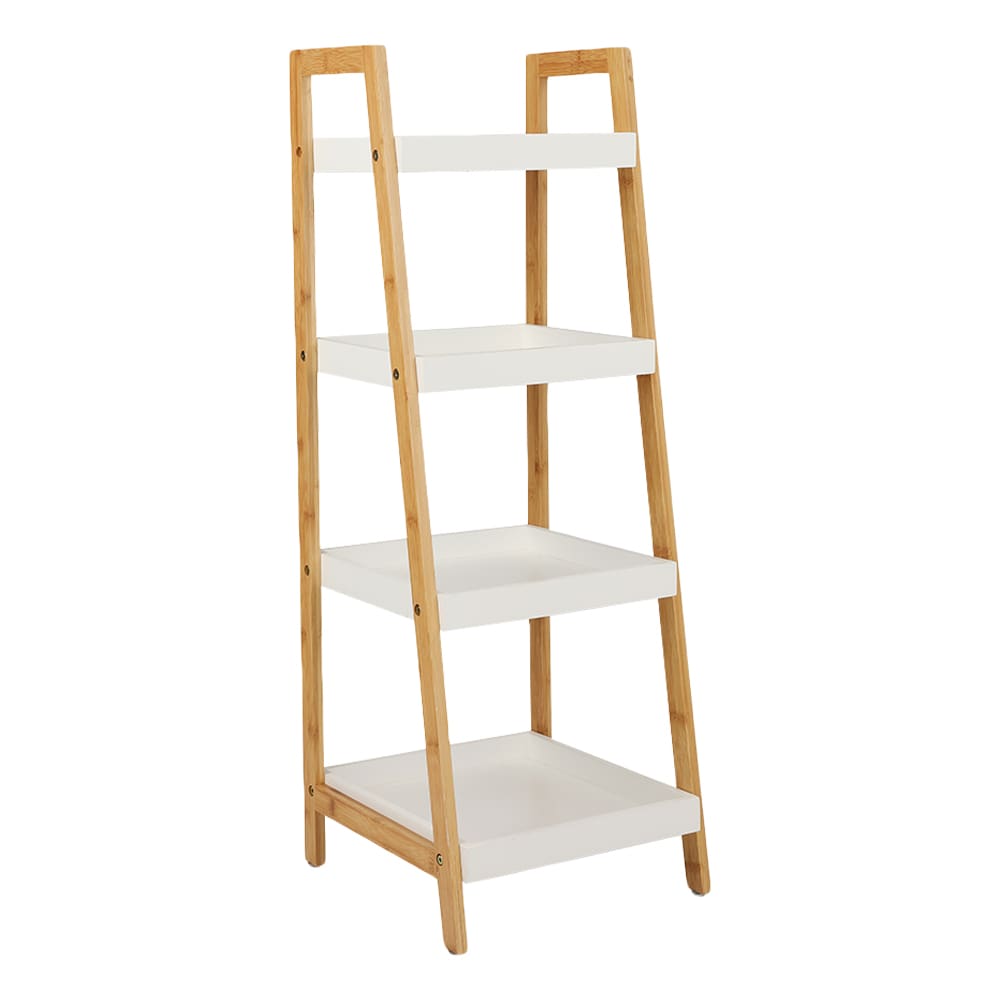 Nora 4-Tier Bathroom Shelf, White/Natural