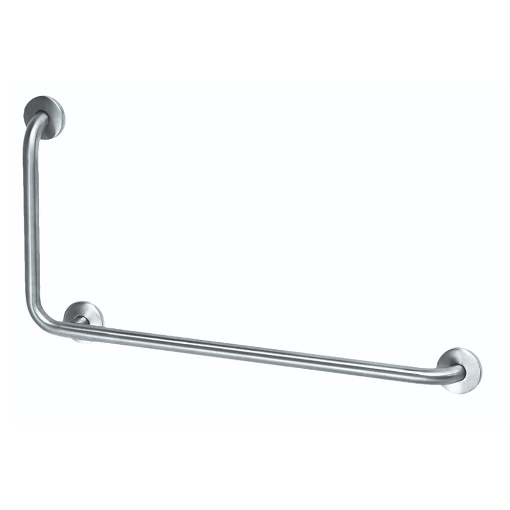 90 Degree Left Angled Grab Bar, Stainless Steel Satin finish