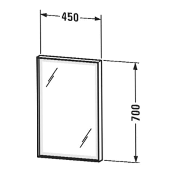 L-Cube: Mirror With Lights: (45x70x6.7)cm