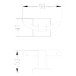Robe Hook (Double) , Chrome Plated