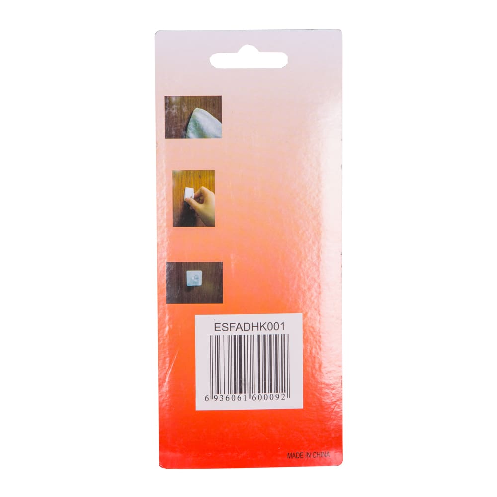 Self Adhesive Hook Set: 10pieces; (30x30)mm, Clear
