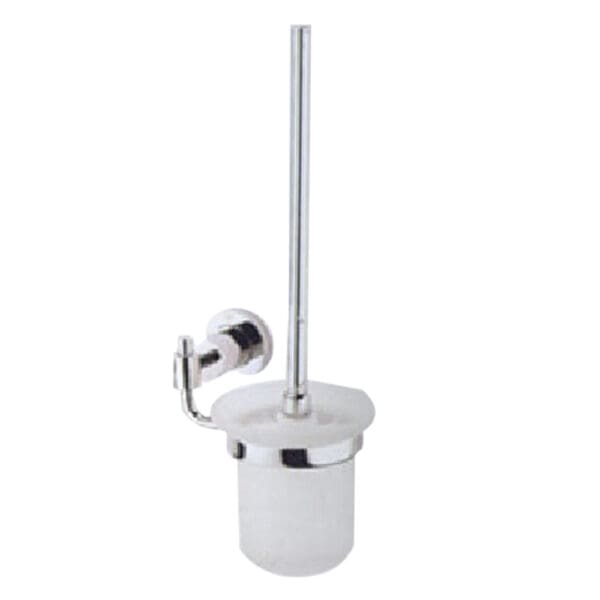 Toilet Brush + Holder, Chrome Plated