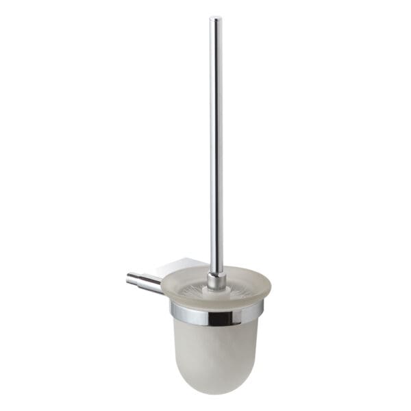 Toilet Brush + Holder, Chrome Plated