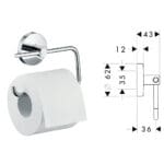 Logis: Toilet Paper Roll Holder Without Cover, Chrome Plated